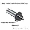 90-Degree Brazed Tungsten Carbide Chamfer and V-Groove Cutter for CNC Milling and Edge Finishing