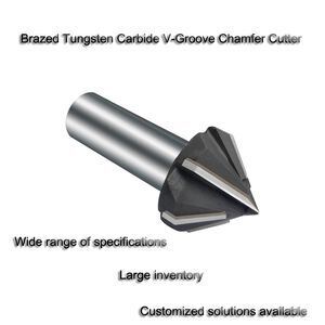 90-Degree Brazed Tungsten Carbide Chamfer and V-Groove Cutter for CNC Milling and Edge Finishing